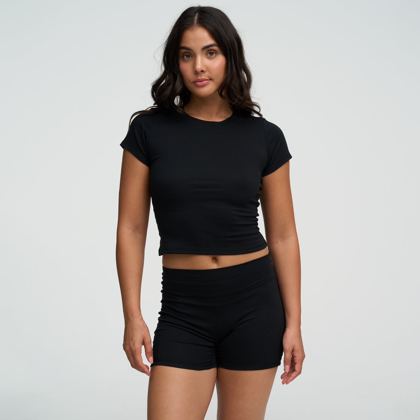 Baumwoll Shorts mit hohem Bund - 2