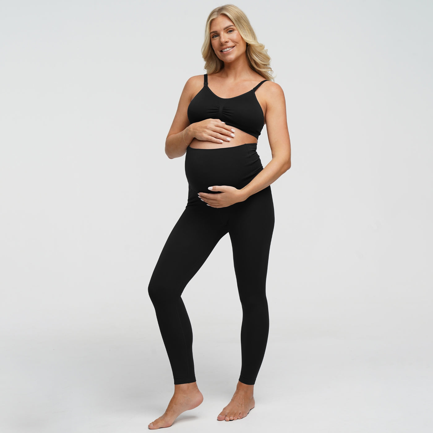 Nahtlose Umstandsleggings mit hohem Bund - 3